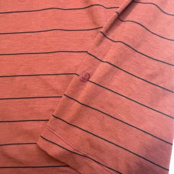 Lululemon Evolution Polo Nevis Stripe Savannah Black mens slze L - Picture 9 of 9
